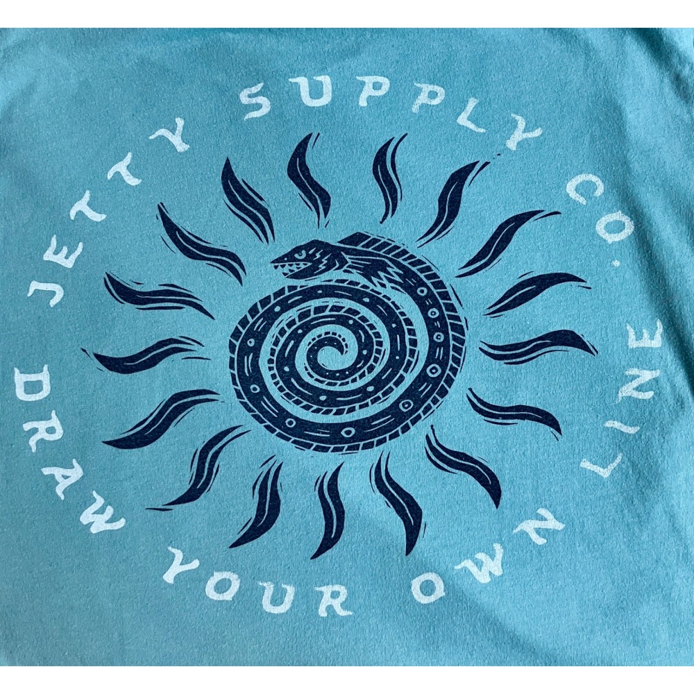Jetty Supply Co. Draw Your Own Line Graphic T-Shirt Mens Small Blue
